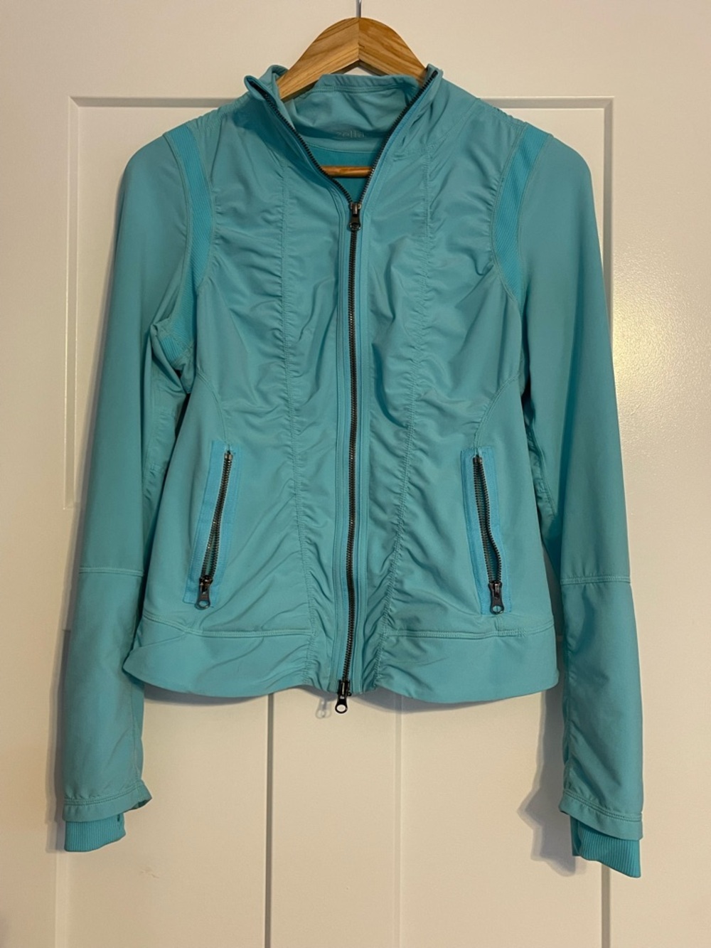 Zella Natalie Running Workout Jacket Blue Lagoon